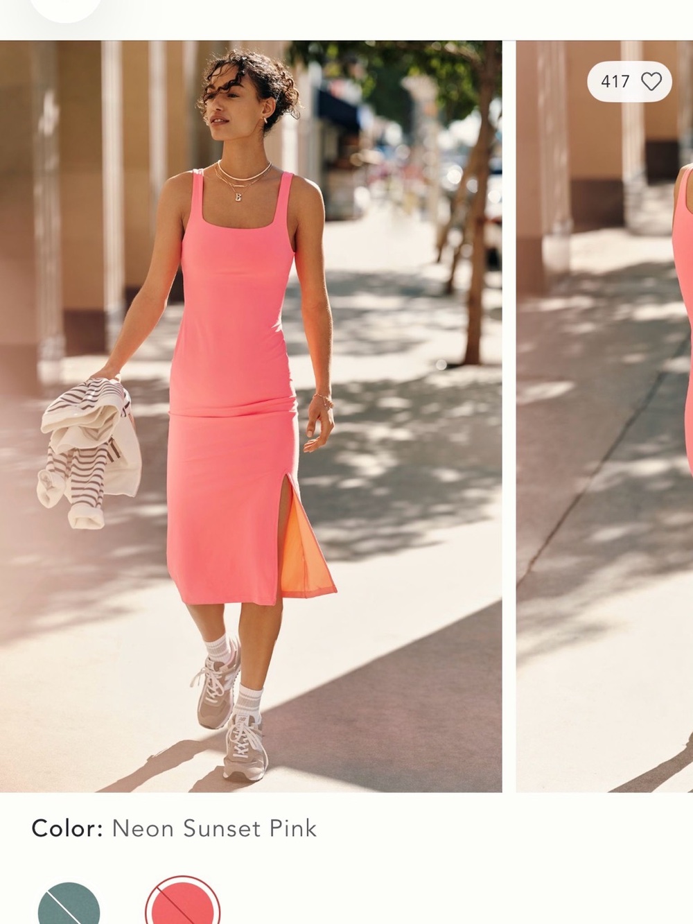 Daily Practice - Anthropologie - Neon Sunset Pink Sleeveless Scoop-Neck Dress View 2
